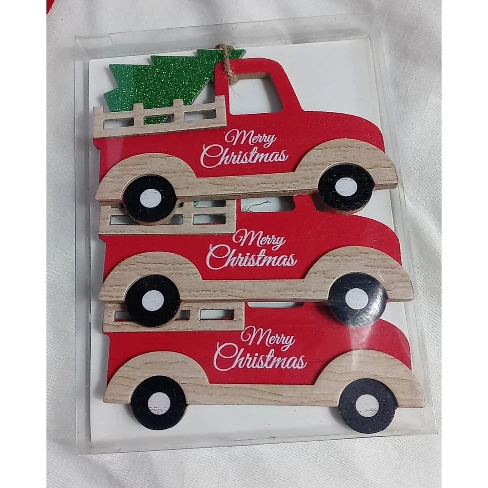 Christmas Ornament Lot With‎ Tree Skirt Country Red Truck Serving Tray